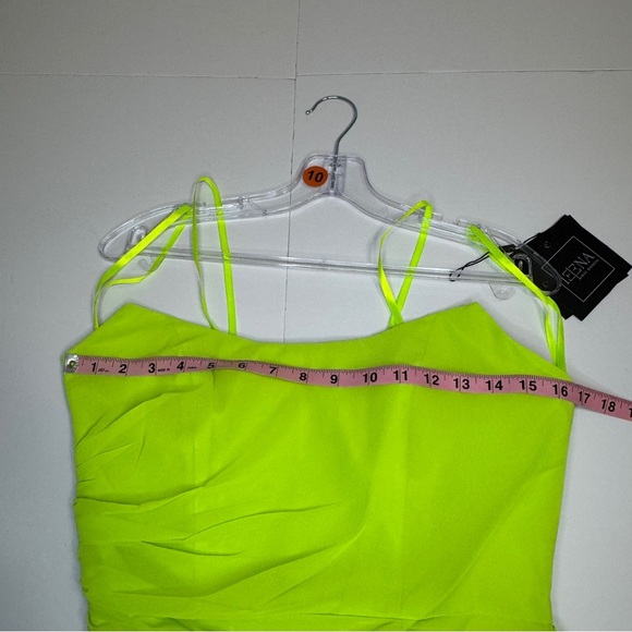 IEENA for Mac Duggal Lime Ruched Mini Dress Size 6 NWT - Picture 8 of 16